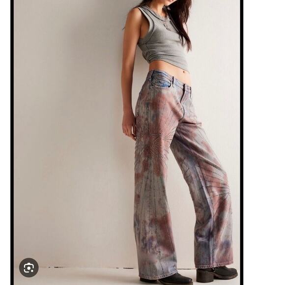 NWT Free People We The Free Aurora Mid Rise Flare 24 - Picture 5 of 10